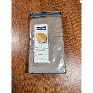 Brielle Pure‎ Beech taupe Sateen 100% Modal Two King Pillow Cases